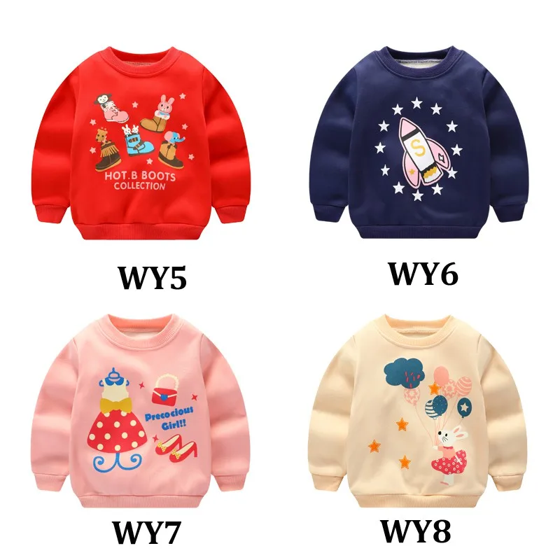 autumn and winter new children's long-sleeved baby sweater and plus velvet single coat