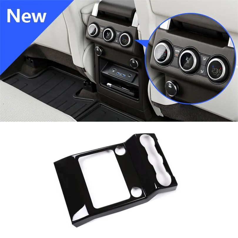 

Car Styling ABS Chrome Armrest Box Rear AC Outlet Vent Cover Trim For Land Rover Discovery 5 LR5 2017 Auto Accessories