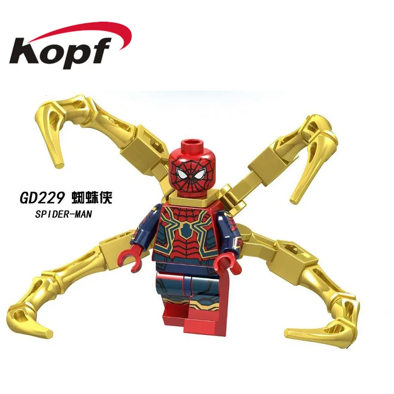 

Building Blocks Super Heroes Black Panther Avengers 4 Spiderman Batman Ant-man Bricks Collection Figures For Children Toys GD229