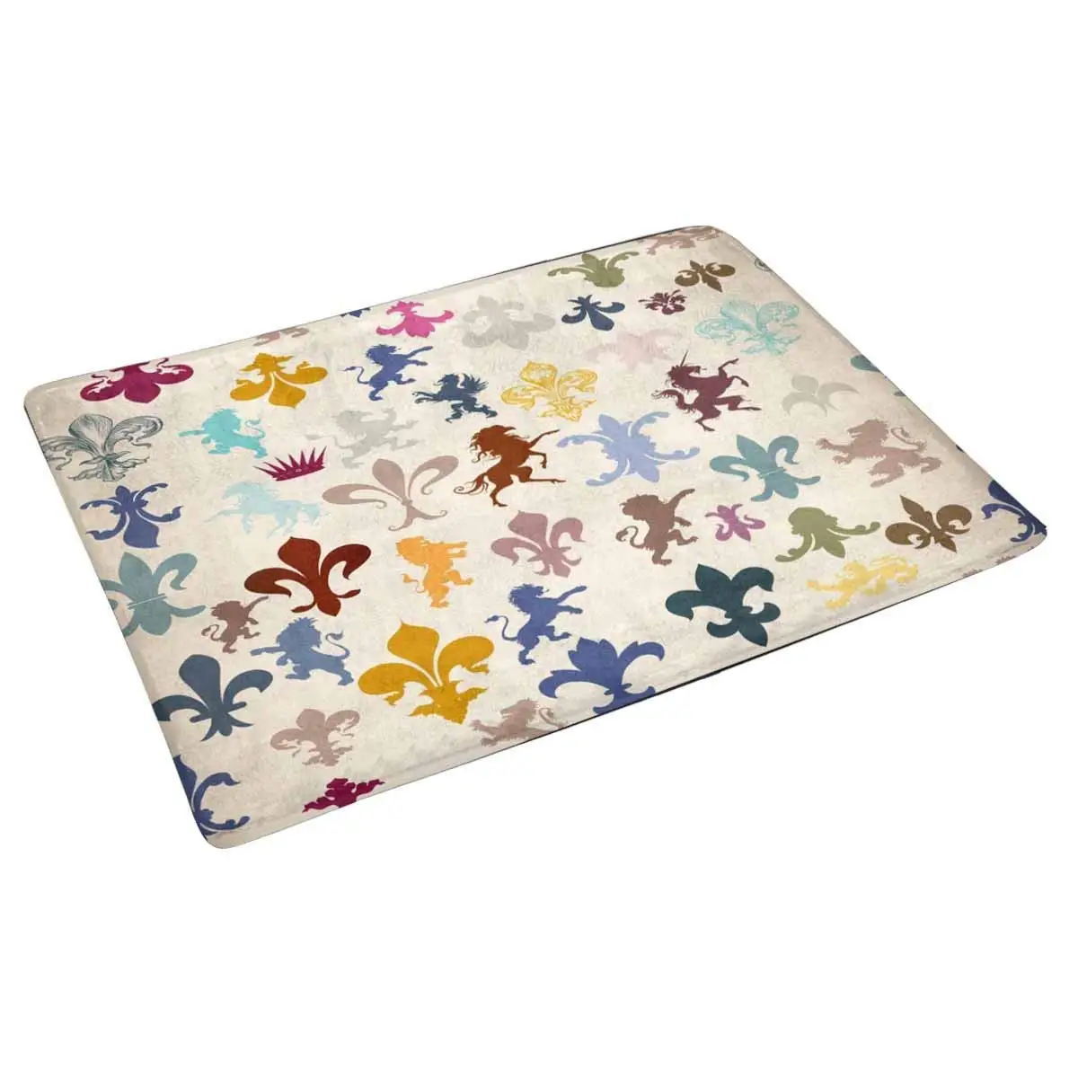 Львы лошади гриффинс и Флер де Лис передней двери коврик Добро пожаловать коврик на порог для дома Крытый Вход Кухня патио