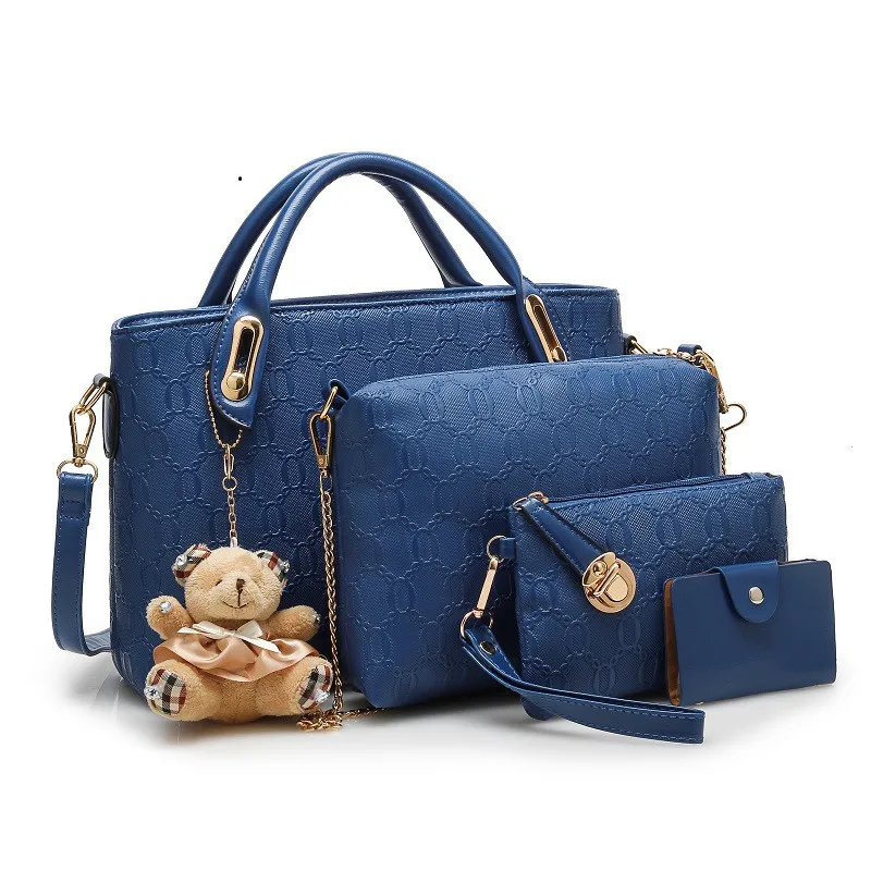 

4pcs/set Luxury Women Messenger Bag Female Handbag Set PU Leather Composite Bag Clutch Bag Famous Brands Ladies Hand Bags