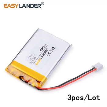 

3pcs /Lot 800mAh 524038 3.7v lithium Li ion polymer rechargeable battery point reading machine battery pack medical device