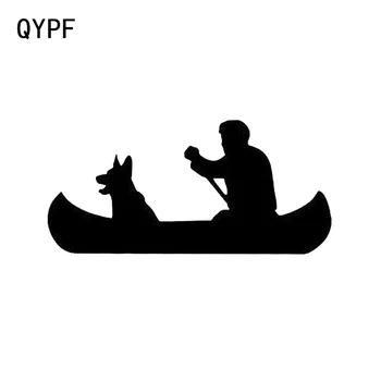 

QYPF 14.8*7CM Coolest Outdoors Exploring Paddling Canoe Graphic Decor Car Sticker Vinyl Accessories Silhouette C16-1183