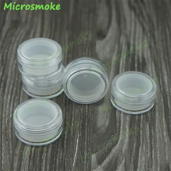 

3pcs/lot 5ml Plastic Container with Lids High Quality bho Silicone Container Wax Oil Clear and White Plastic jars OEM custom