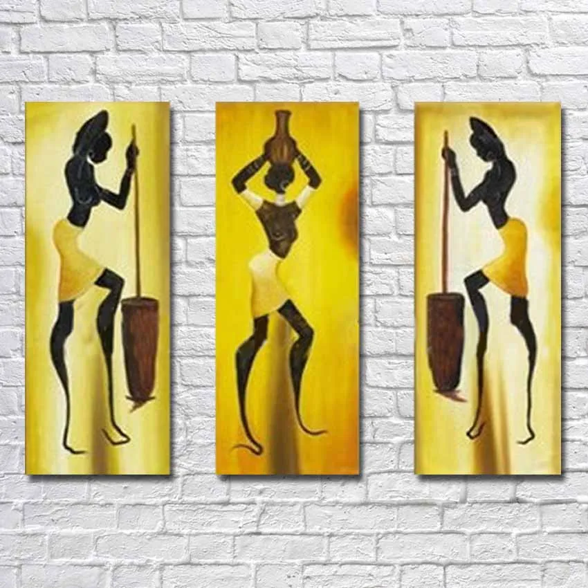 

The Indian Woman 100% Handpainted Modern Abstract Oil Painting On Canvas Home Decoration Wall Art For Living Room 3 Panels