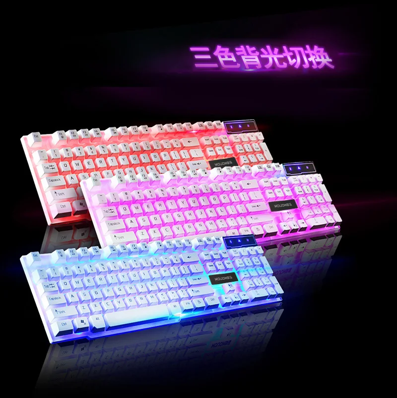 Проводная мультимедийная клавиатура Mouow с подсветкой эргономичная Игровая Usb для
