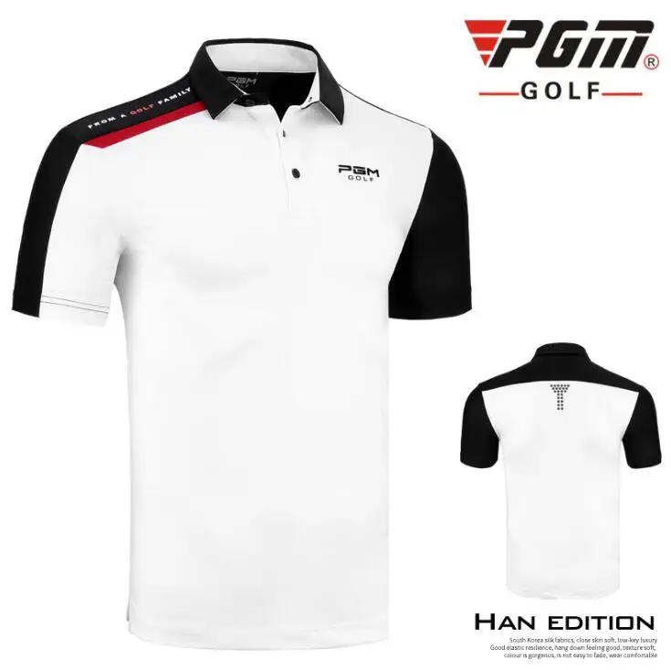 

2019 Pgm Mens Short Sleeve Golf Training Shirts Summer Men Stand Collar Soft T-Shirt Men Breathable Golf Apparel D0748