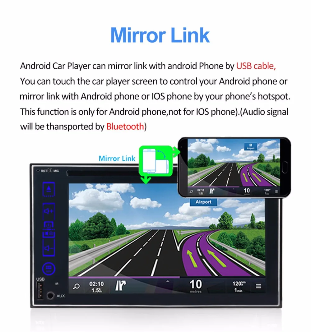 Cheap HD 1024X600 2Din Quad Core 2GB RAM 32GB ROM Android 6.0.1 Car DVD GPS Navigation Player Stereo Radio 2 Din Universal 7