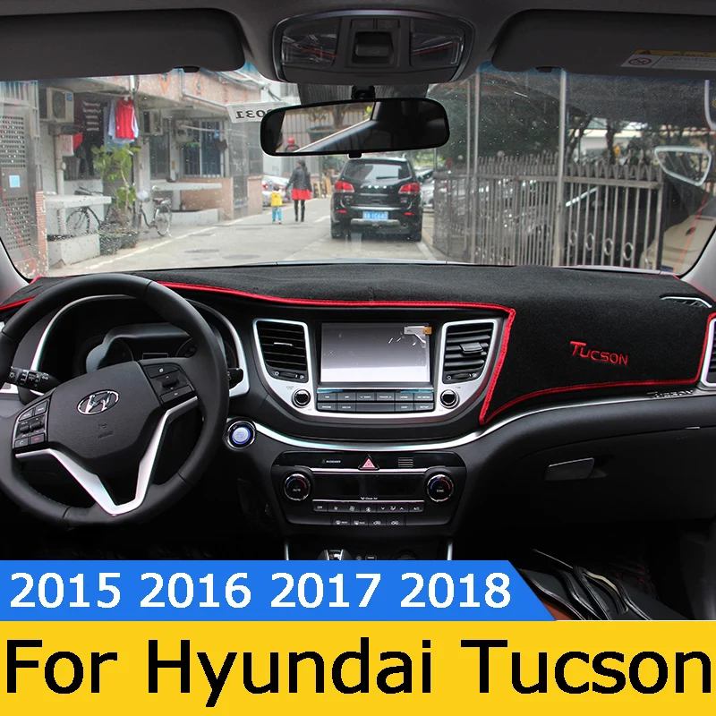 

Car Dashboard Avoid Light Pad Instrument Platform Desk Cover Mats Carpets LHD For Hyundai Tucson 2015 2016 2017 2018 Accessories