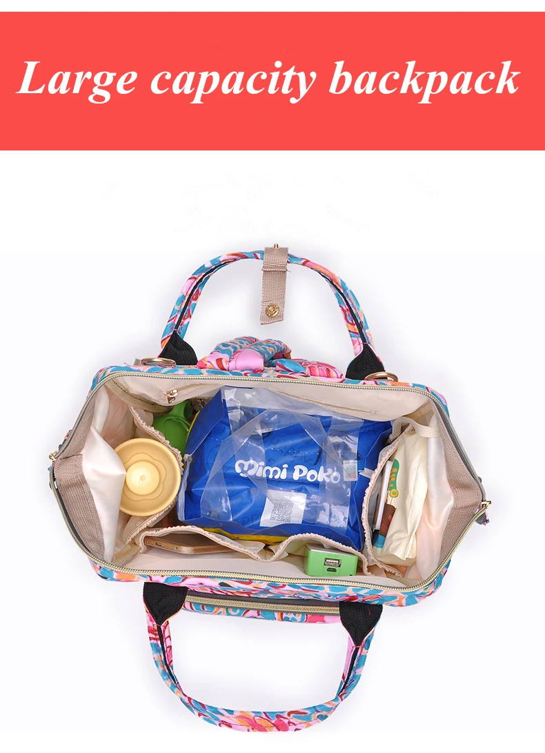 Новая модная сумка для подгузников с принтом, водонепроницаемая дорожная сумка для мамы, подгузник для беременных, большая емкость, сумки