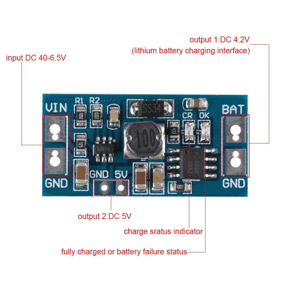 DD40CRTA 9 в 12 В 24 В до 4,2 в DC понижающий модуль зарядки