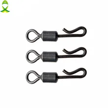 JSM 50 шт. матовый черный прокатки Быстросменные Вертлюги Карповые установки длинные тела качели оснастки Разъем для карпа рыболовные крючки Вертлюги