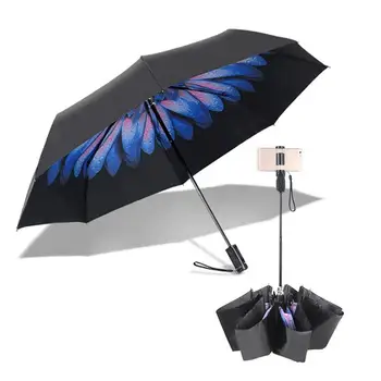 

ALLOYSEED Selfie Rod Wireless Bluetooth Control Rainproof UV Folding Multi-function Travel Umbrella for Smart Phone Photo