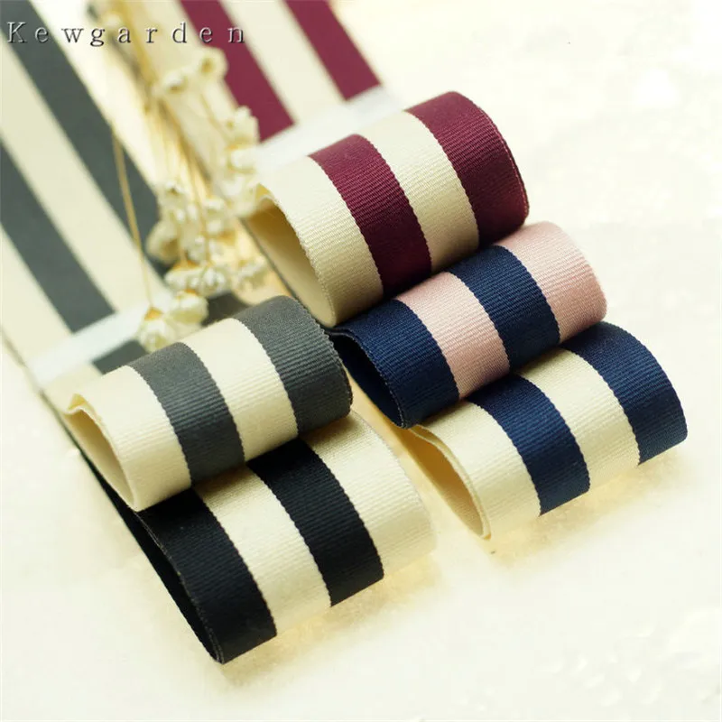 

kewgarden Handmade Tape 10mm 3/8" 25mm 1" 38mm 1-1/2" Stripe Satin ribbons Ribbon DIY Bow Packing Accessories 10 Yards
