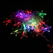 AC 220 V 2 W 6 M 28 светодиодный s пятиконечная звезда светодиодный гирлянда для наружного использования рождественские вечерние с ЕС-вилкой