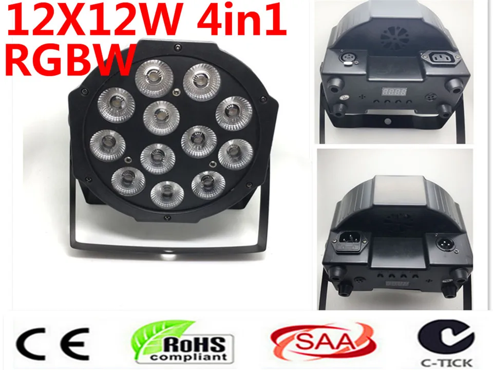 CREE светодиодный пар 12x12 Вт RGBW 4IN1 светодиодный Роскошные DMX 4/8 Каналы светодиодный плоские фонари номинальной