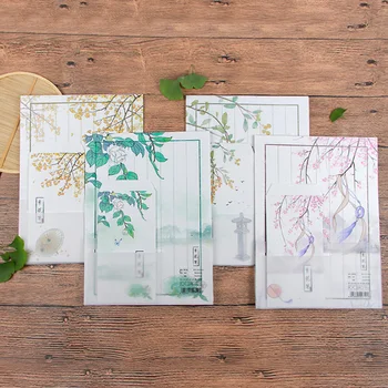 

Beautiful Classical style 24 sheet letter paper+12 pcs envelopes watercolor Letter pad Set writing paper Office&School Supplies