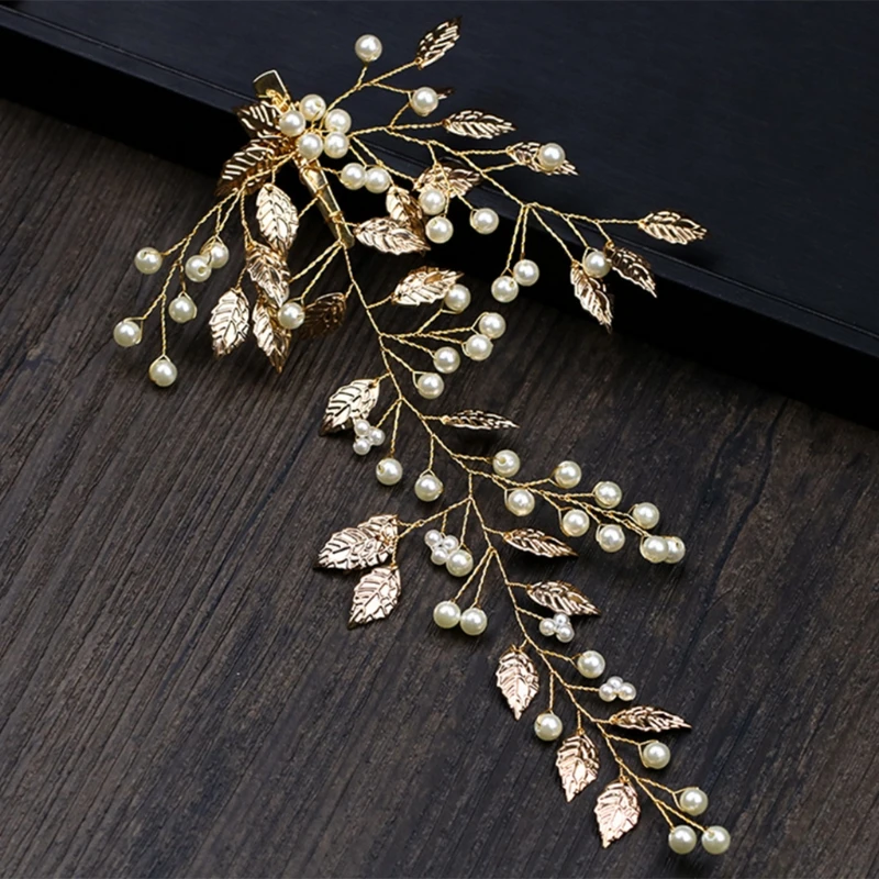 

Hair Band Gold Leaves Hair Clip Bride Headwear Wedding Women Jewelry Accessories