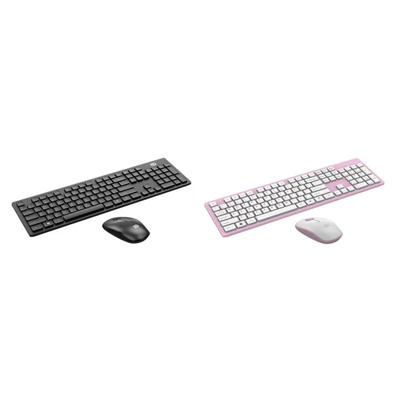 

Pink Black Universal Silm Wireless Mouse Keyboard Set 1200dpi Optical mouse with usb receiver for Desktop Computers Notebooks