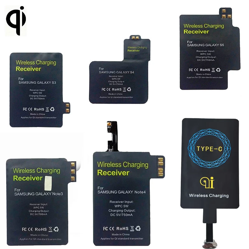 

TI Chipset Ultra Thin Qi Wireless Charger Charging Receiver Module Adapter For SAMSUNG Galaxy S4 S5 Note 4 All TypeC Device