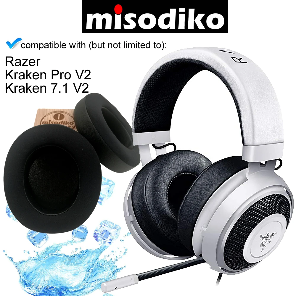 

misodiko Replacement [Upgraded Cooling Gel with Memory Foam] Ear Pads Cushion - for Razer Kraken Pro V2/ 7.1 V2 Gaming Headset