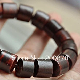 

BRO631 Indian Big Leaf Red Sandalwood Prayer Hand Mala 10/12/15mm Natural Wooden drum beads Man Wrist Bracelets
