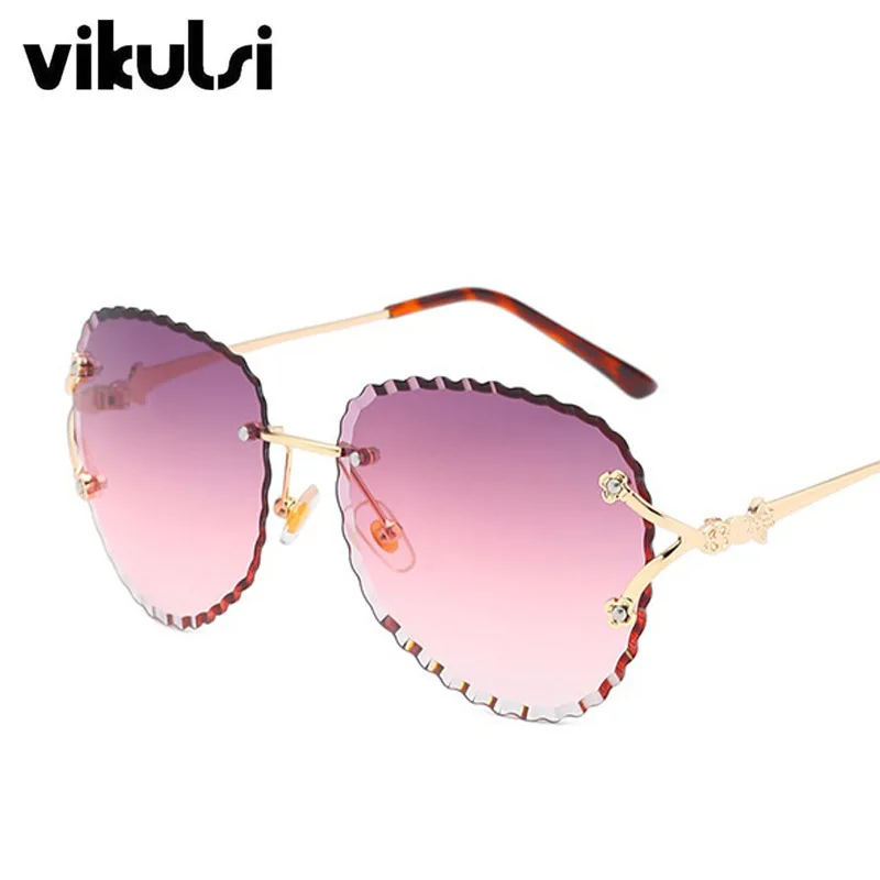 

Luxury Rimless Irregular Sunglasses Women Italy Brand Designer Gradient Sun Glasses For Female High Quality Shades Clear Eyewear