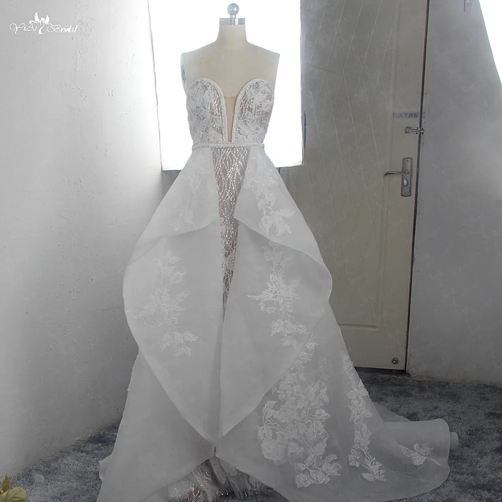RSW1523 Роскошные Блестки Vestidos De Noiva Свадебные платья Съемный Поезд свадебное платье