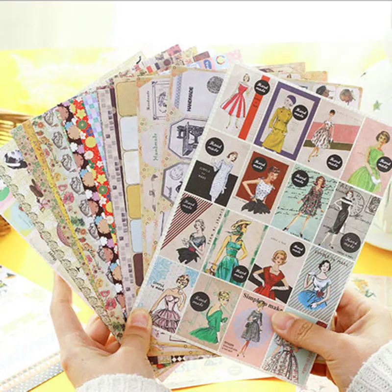 

24pcs/lot Europe Poster stickers and Floral label decorative stickers Diary Scrapbook decorative stickers child kawaii DIY
