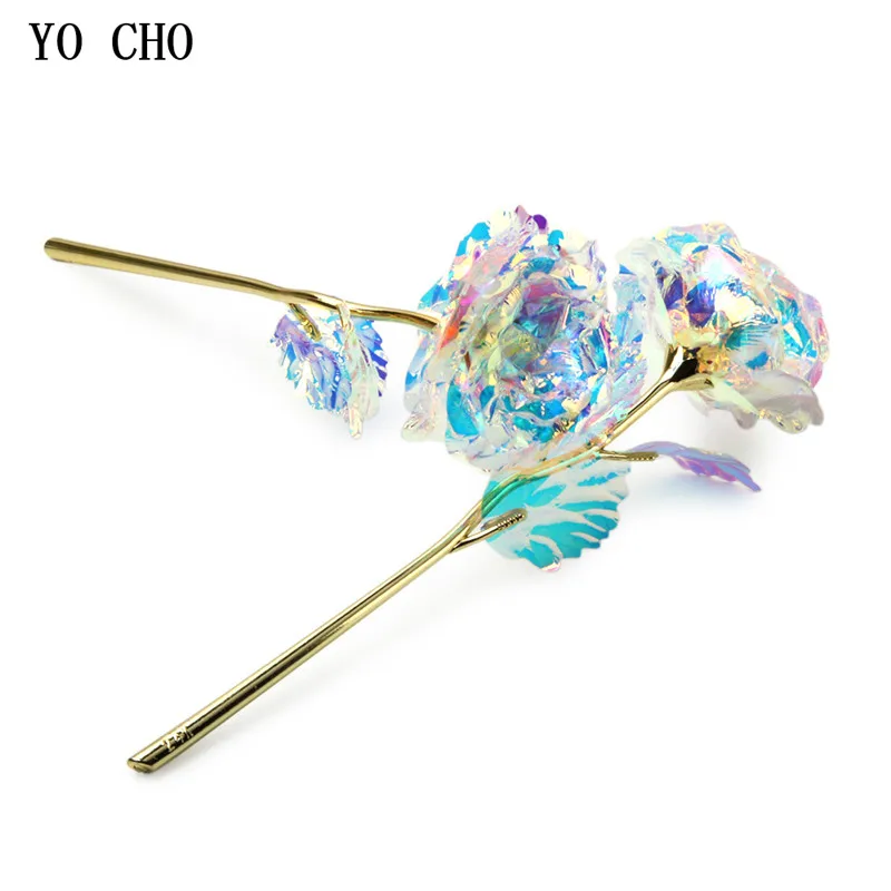 Artificial plants artificial flowers artificial rose petals artificial rose artificial flower bouquet artificial flower 24K gold plated golden rose flowers Valentine Day gift box holiday present wedding party decor