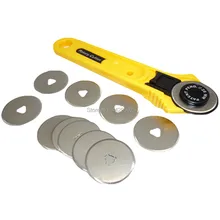 

10pcs 28mm Rotary Cutter Blades Spare Blade + 1pc 28mm Rotary Cutter Handle Quilter Sewing Fabric Craft Quilting Cutting Tool