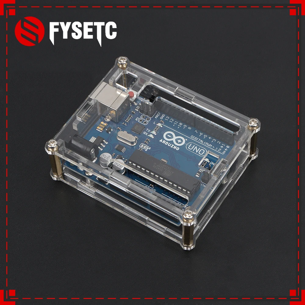 New One Set UNO R3 Shell Acrylic Clear Box Enclosure Transparent Case Shell for Arduino Uno R3 Board Module