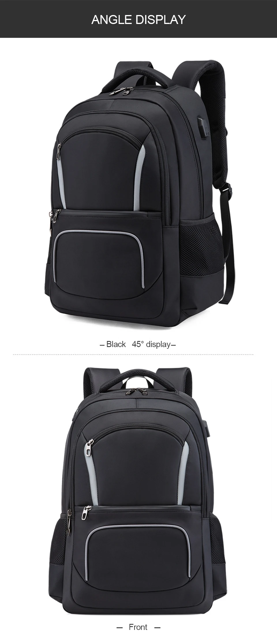 Mens Backpack Laptop 17 Male Backpacks 15.6'' Women Female Student Back Pack Notebook Travel Large Capacity USB Charging Bagpack (13)