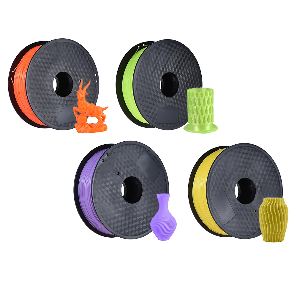 

High strength and good toughness 45 Colors PLA filament For 3D Printer 1.75mm 1KG Black tray and yellow package