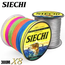 SIECHI плетеная леска 8 Пряди 300 м Шнур linha multifilamento 8 Рыбалка 20LB 30LB 40LB 50LB 60LB 60LB 88LB