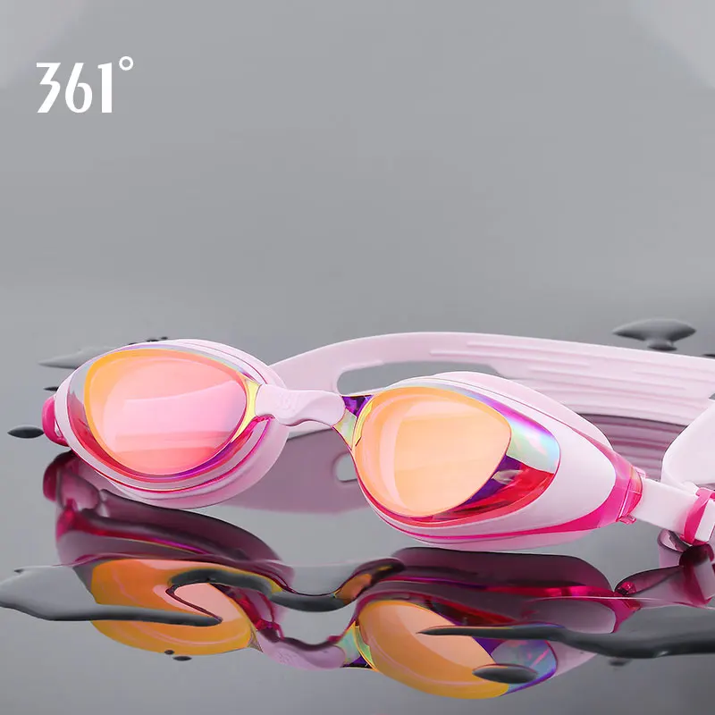 361 плавательные очки мужские и женские для взрослых детей HD водонепроницаемые противотуманные зеркальные очки для плавания профессиональное оборудование для плавания - Цвет: SLY196042-9