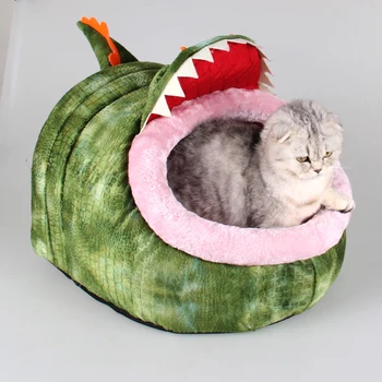 

Factory direct sale high quality pet dog super cute soft warm short plush crocodile bed