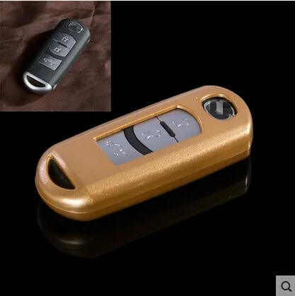 ShinMan ABS Краски ключ автомобиля ключница защитное покрытие для автомобильных ключей, чехол для Mazda3 Axela для Mazda ATENZA CX-4 CX-5 CX-7 - Название цвета: Gold No key ring