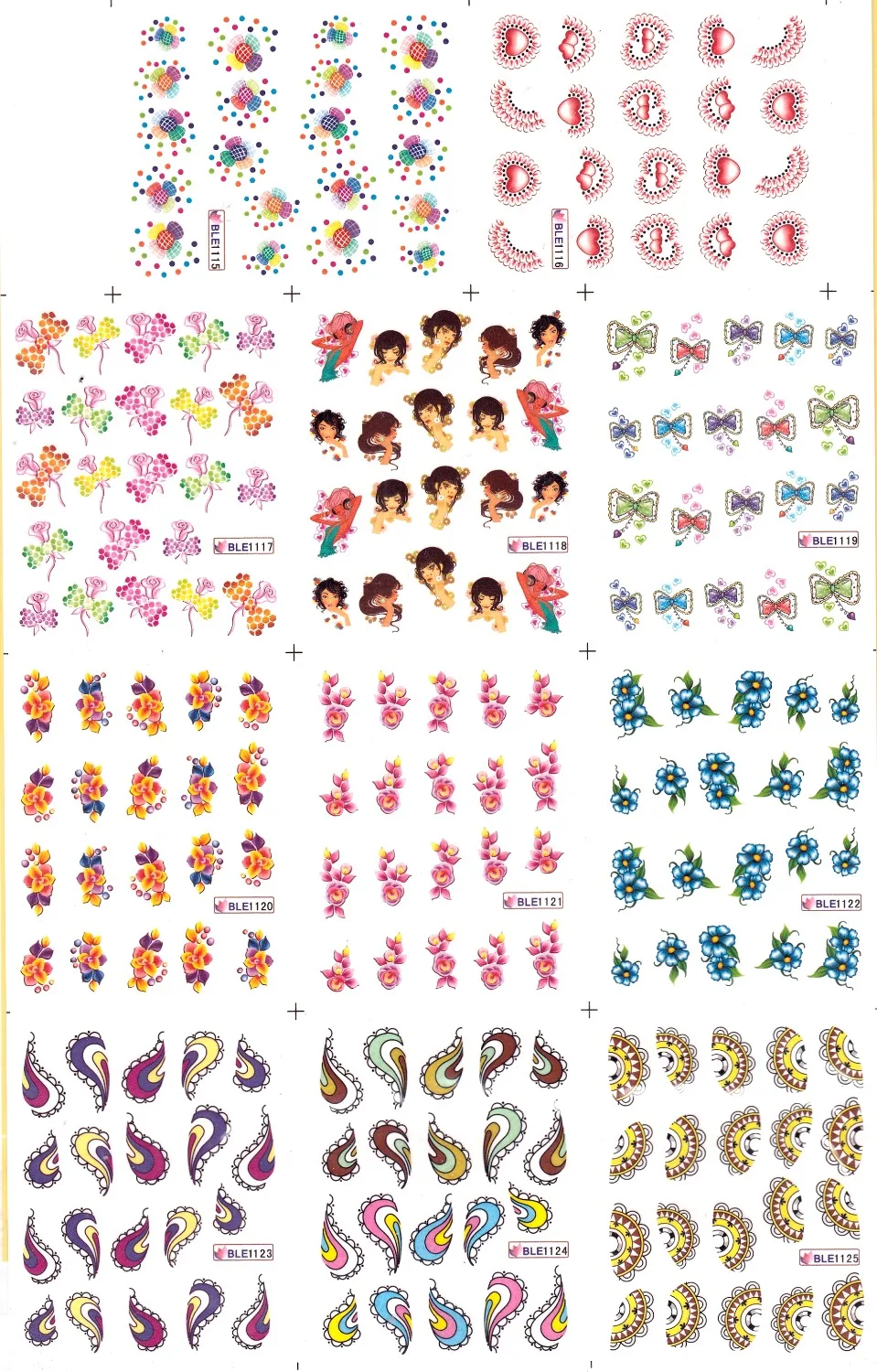 

11 PACK/ LOT WATER DECAL NAIL ART NAIL STICKER FLOWER GRASS PETAL BOW TIE YOUNG GIRL BLE1115-1125