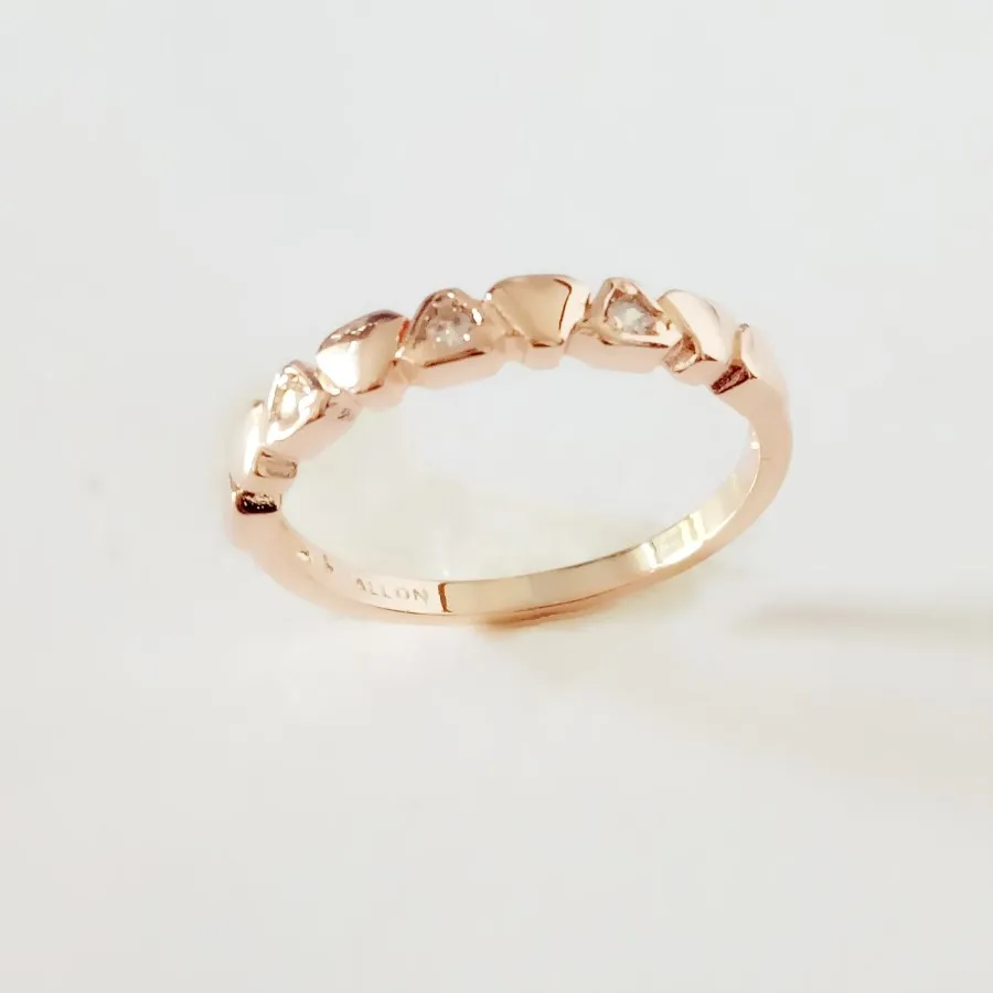 

New Fashion Ring 585 Rose Gold Women Rings Trendy Simple Design White Cubic Zircon Wedding Rings Designs for Women