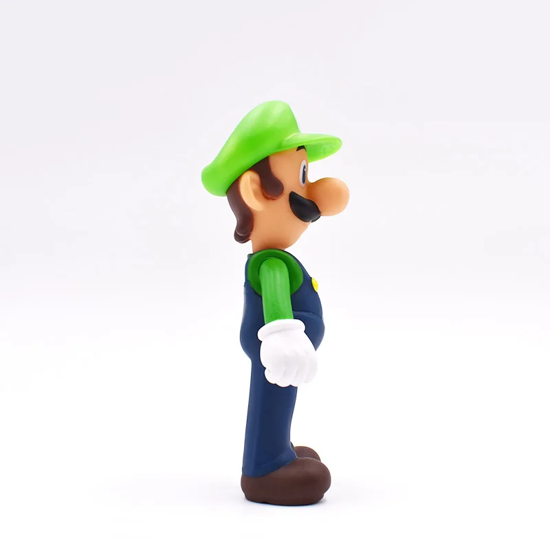 13cm New Super Mario Bros Luigi Mario PVC Action Figure Toy Green Hat Figure Collectible Model Toy