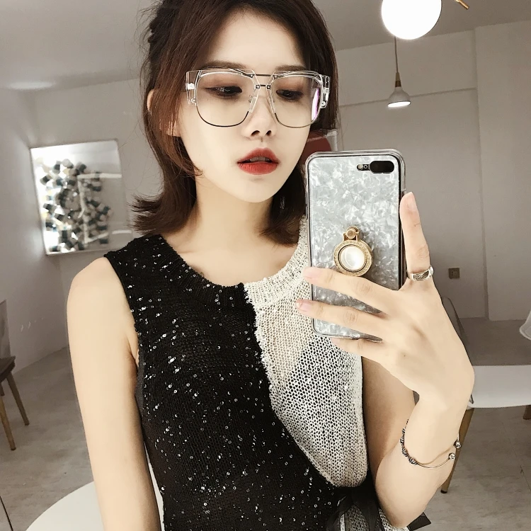 Жемчужный чехол для телефона из горного хрусталя iPhone X Pearl Ring Поддержка Kickstand