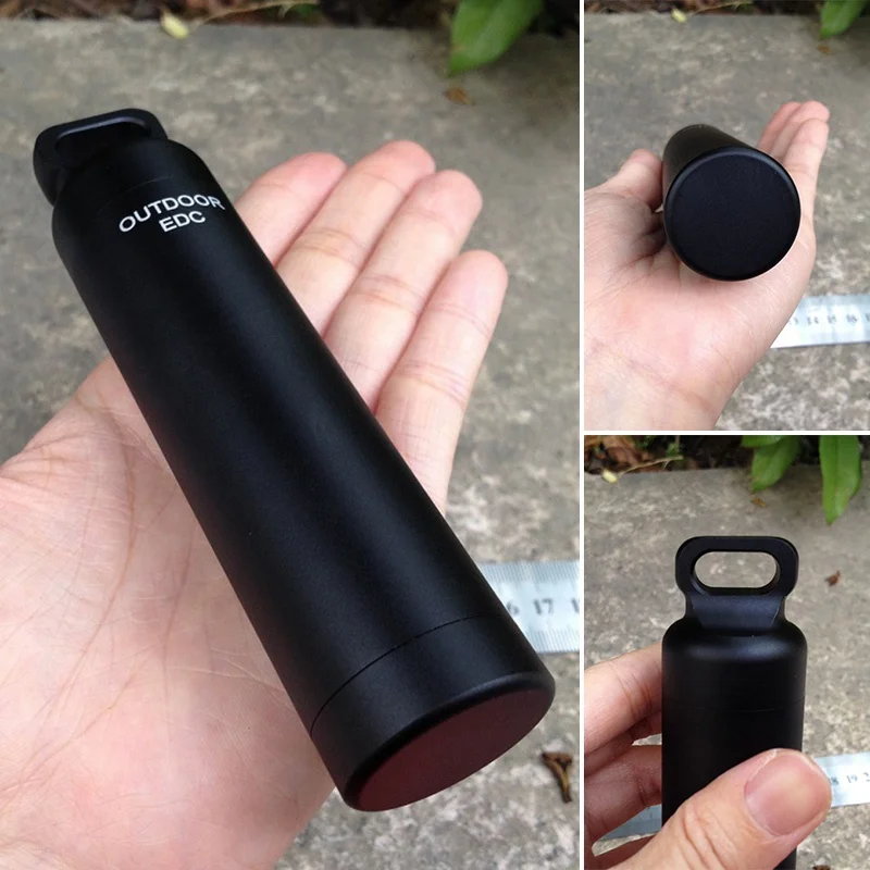 

EDC Camping Equipment CNC Outdoor Mini Container First Aid Cartridge Survival Waterproof Tank Aluminum Medicine Pill Bottles