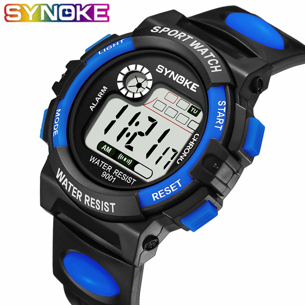 SYNOKE Sport студент дети часы мальчики девочки G Style шок LED цифровые электронные