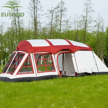 Сверхъярусная двухслойная палатка с двумя спальнями на 8-12 человек с большими окнами Carpas De Camping