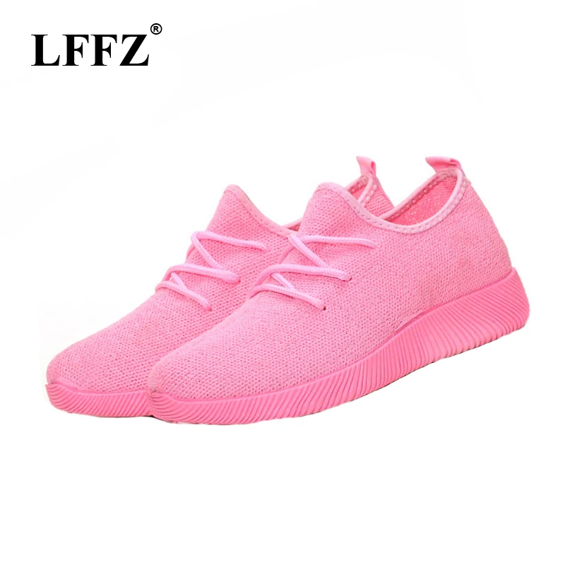 

LFFZ Women Sneakers Light Weight 2018 Woman Casual Shoes Slip On Lazy Shoes Comfortable Candy Color Breathable Net Shoe WFQ04