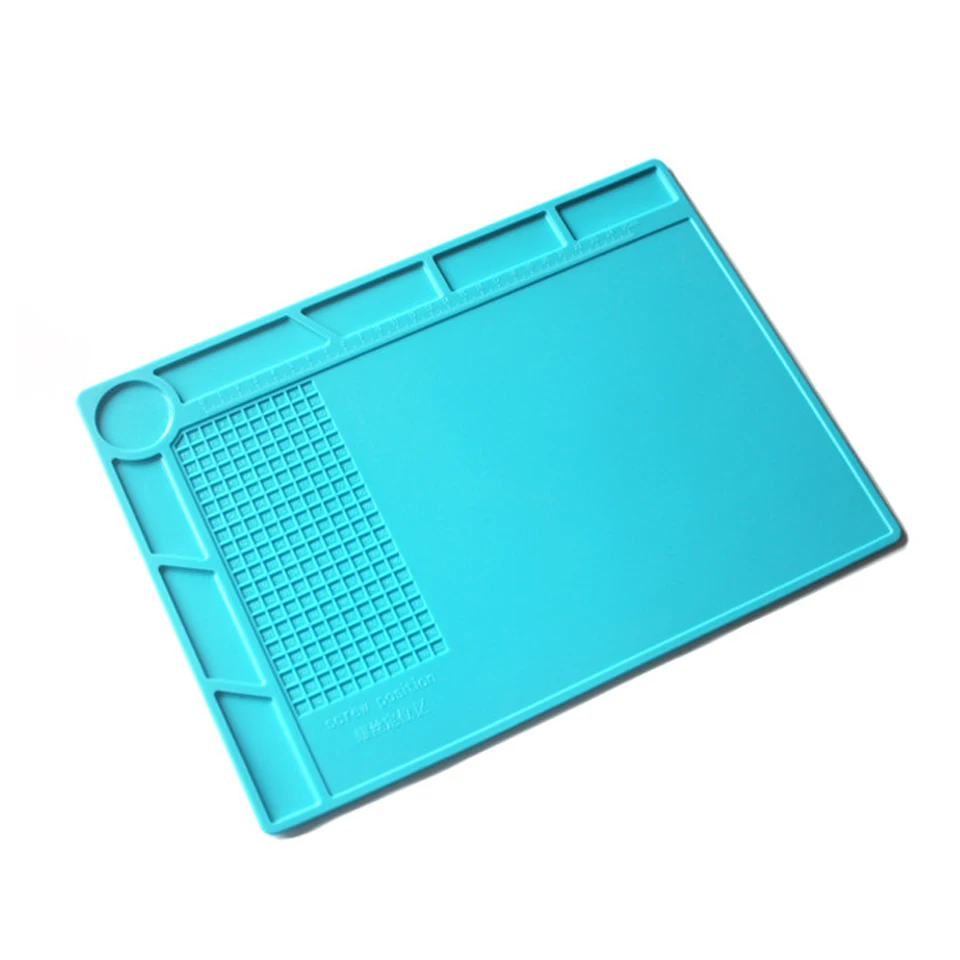 M-Triangle 35*25cm Solder Mat Heat Insulation Silicone Repair Mat Premium Magnetic with Scale Ruler and Screw Position 