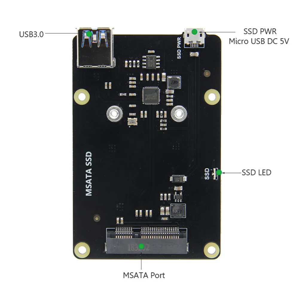 X850 mSATA SSD плата расширения жесткого диска для Raspberry Pi Поддержка USB 3,0 Плата расширения для Raspberry Pi 3 Model B/2B