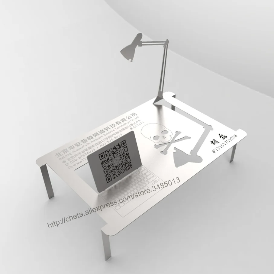 

Creative metal cards desktop folding 3d metal cards