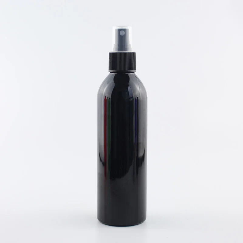 250 мл x 25 пустая бутылка для многоразового использования с пластиковый насос распылителя 250cc цветная пэт винтовая крышка флаконы для духов дорожная бутылка прозрачная крышка - Цвет: Black Bottle Black
